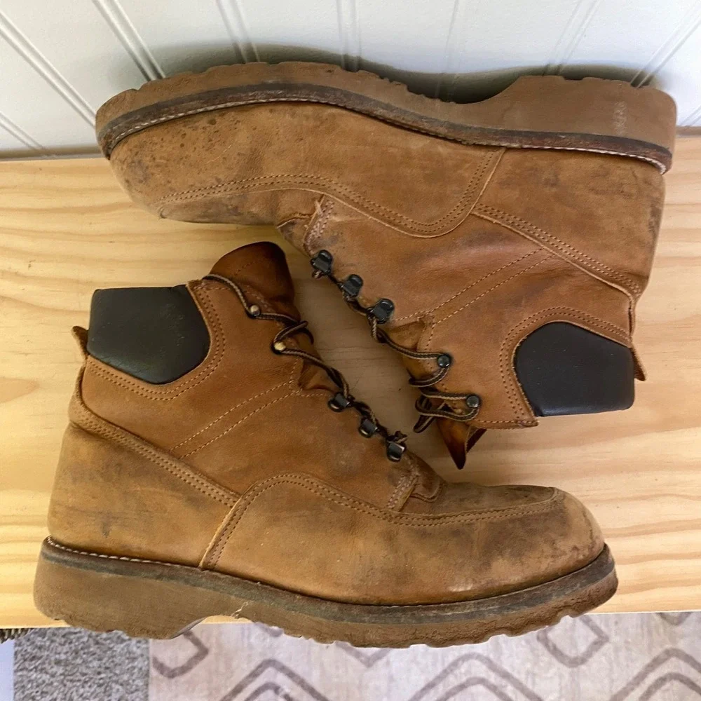 Red Wing Mens Leather Work Boots Size 10 Truwelt Chukka Brown Safety USA Made
